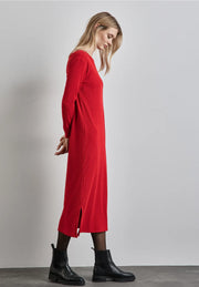 Street One - Röd ribbad klänning
