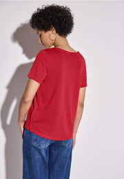 Street One - Röd t-shirt med texttryck