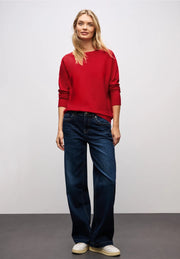 Street One - Röd tröja med pingvinärm