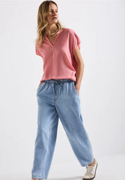 Street One - Rosa kortärmad blus