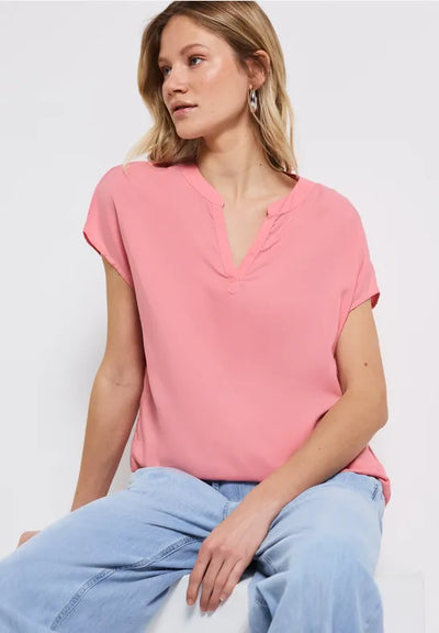 Street One - Rosa kortärmad blus