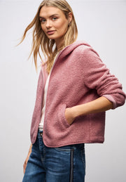 Street One - Rosa teddyjacka med huva