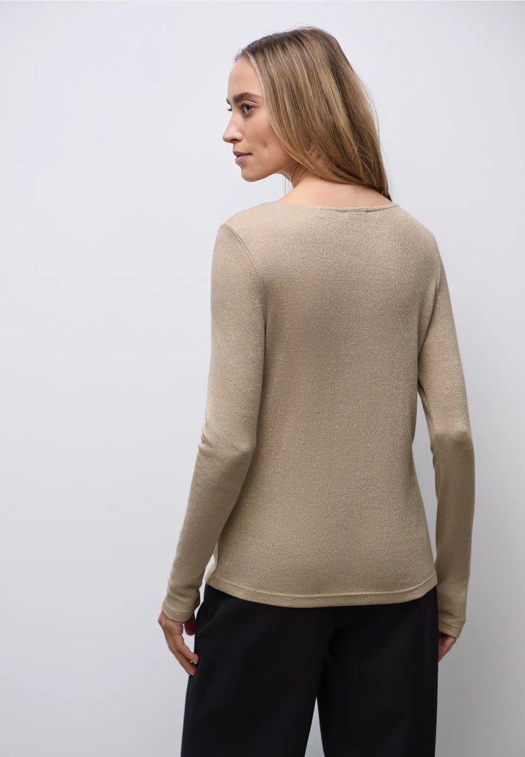 Street One - Beige glittrig topp