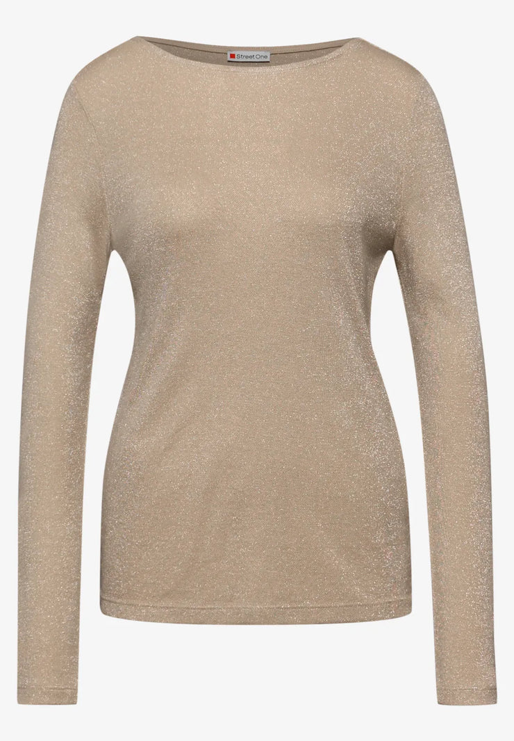 Street One - Beige glittrig topp