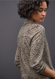 Street One - Beige leopardmönstrad blus i trikå