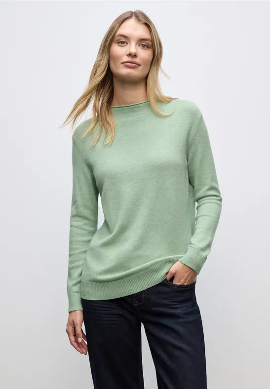 Street One - Serene green melange pullover