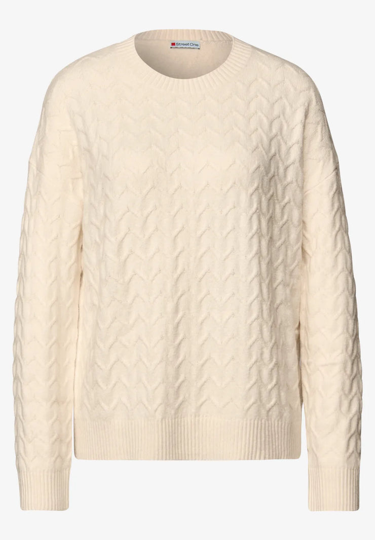 Street One - Beige stickad tröja