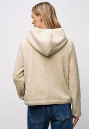 Street One - Beige teddyjacka  med huva