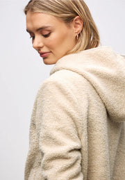 Street One - Beige teddyjacka  med huva