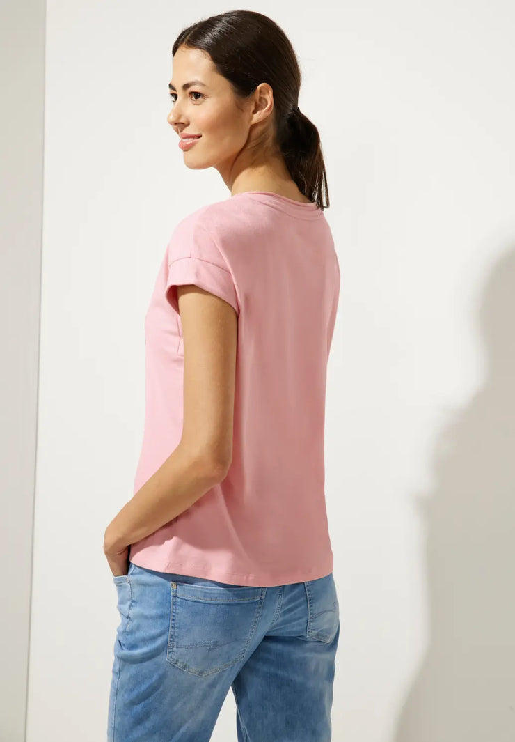 Street One - T-shirt med flocktryck