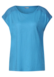 Street One - Blå slubyarn t-shirt