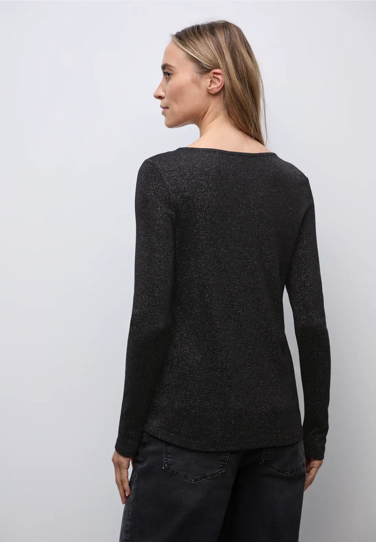 Street One - Svart glittrig topp