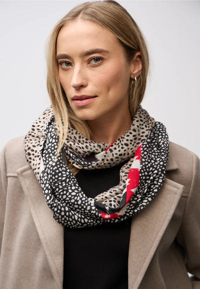 Street One - Svart mönstrad tubscarf Livaeco™