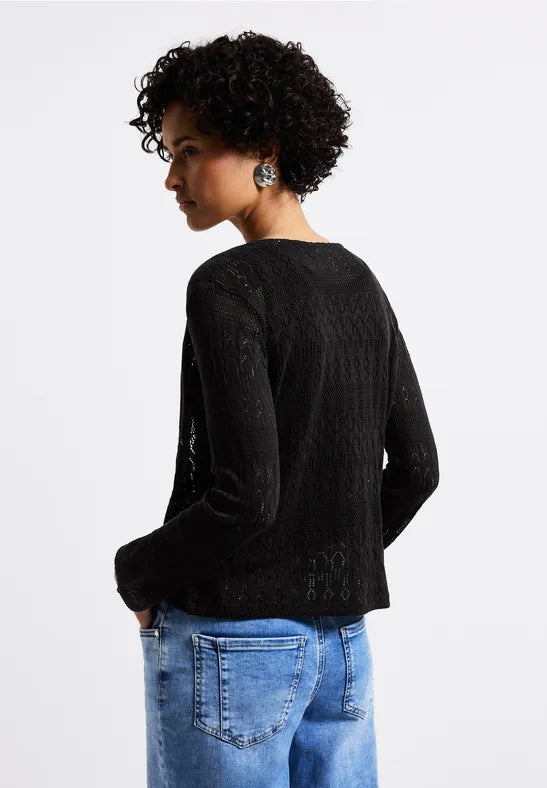 Street One - Svart stickad bolero