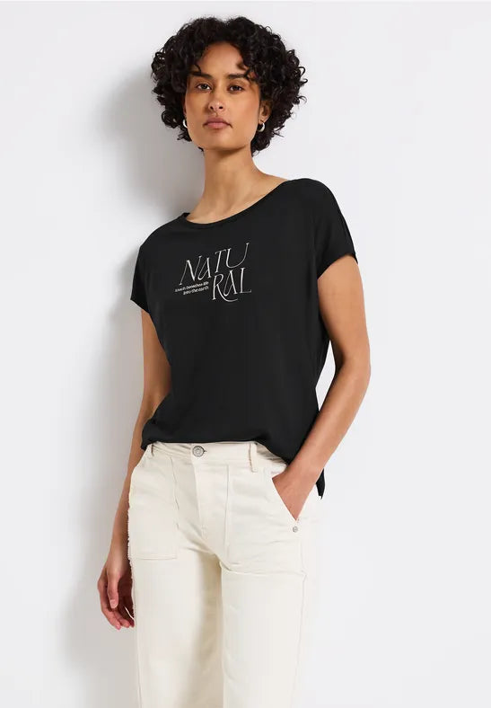 Street One - Svart T-shirt NATURAL