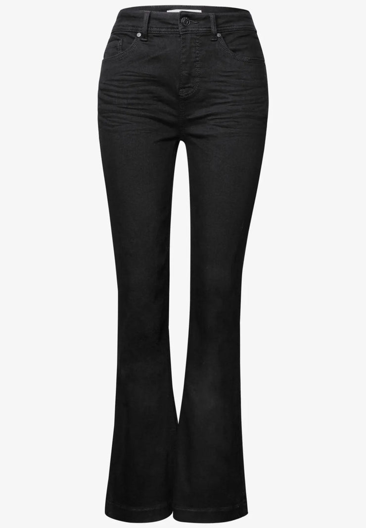 Street One - Svarta Bootcut jeans hög midja