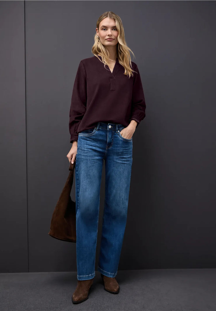 Street One - Vinröd manchesterblus