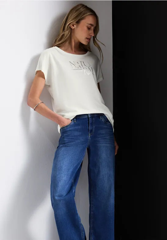 Street One - Vit T-shirt NATURAL