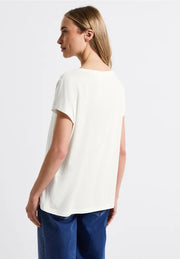Street One - Vit T-shirt NATURAL