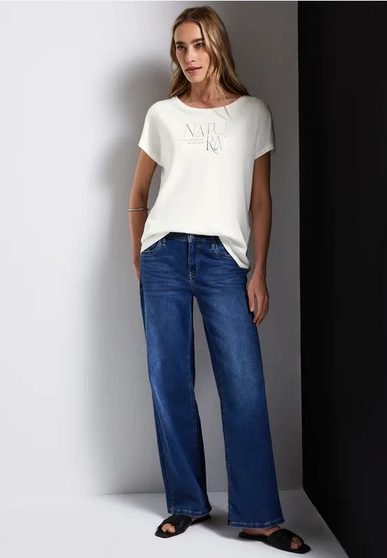 Street One - Vit T-shirt NATURAL