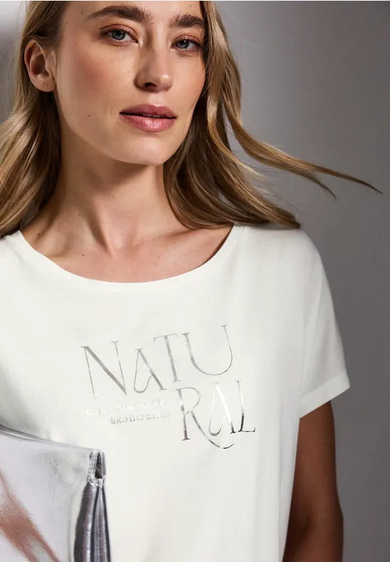Street One - Vit T-shirt NATURAL