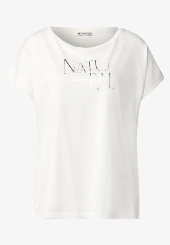 Street One - Vit T-shirt NATURAL