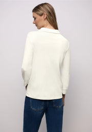 Street One - Vit topp med krage