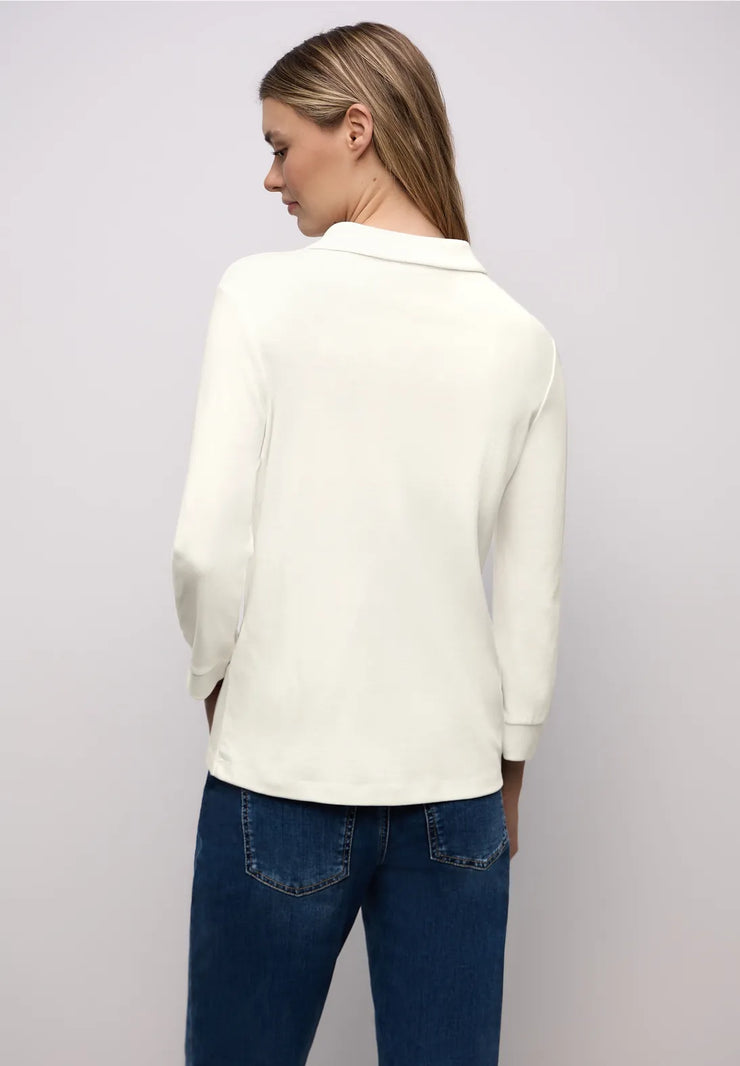 Street One - Vit topp med krage