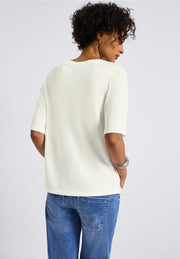 Street One - V-ringad finstickad topp