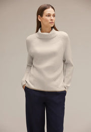 Street One - Creme stickad polotröja