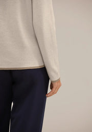 Street One - Creme stickad polotröja