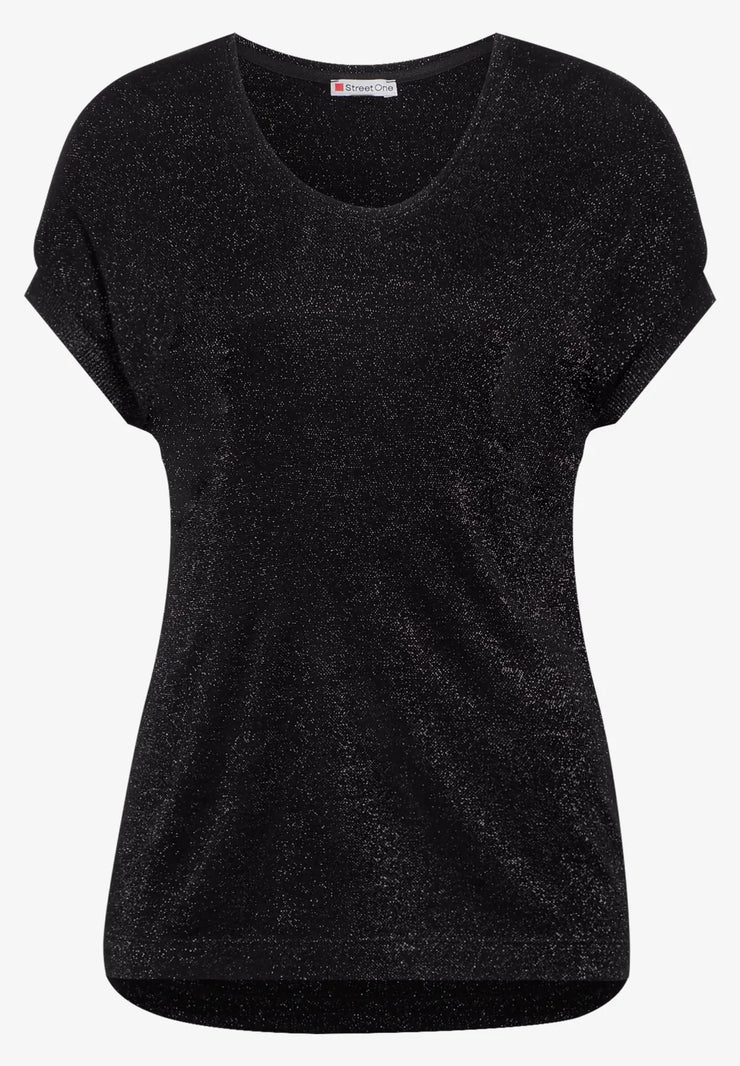 Street One - Svart glitter t-shirt