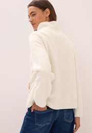 Cecil - Vit kort teddyjacka