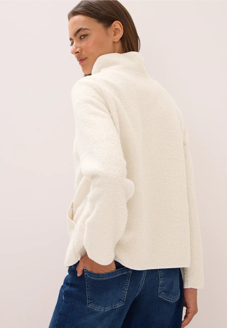 Cecil - Vit kort teddyjacka