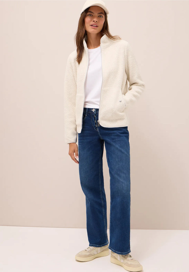 Cecil - Vit kort teddyjacka