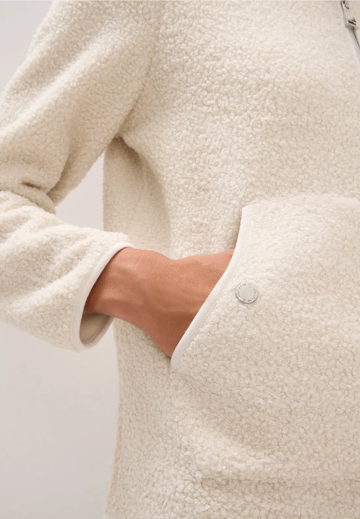 Cecil - Vit kort teddyjacka