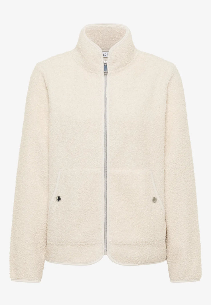 Cecil - Vit kort teddyjacka