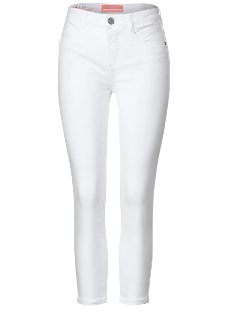 Street One - Vita jeans york hög midja