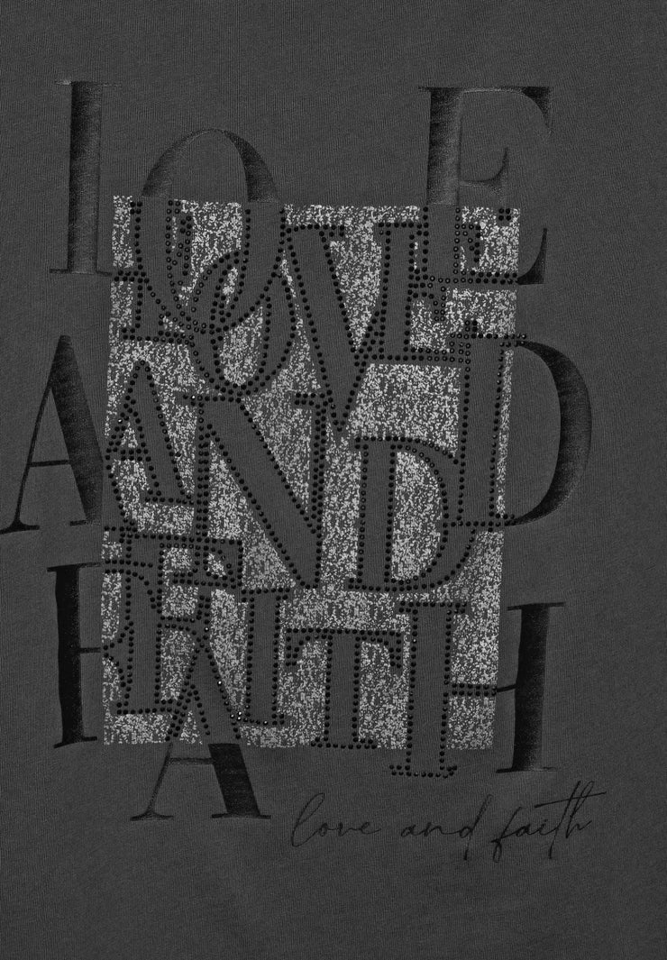 Street One - Grå t-shirt Love and Faith