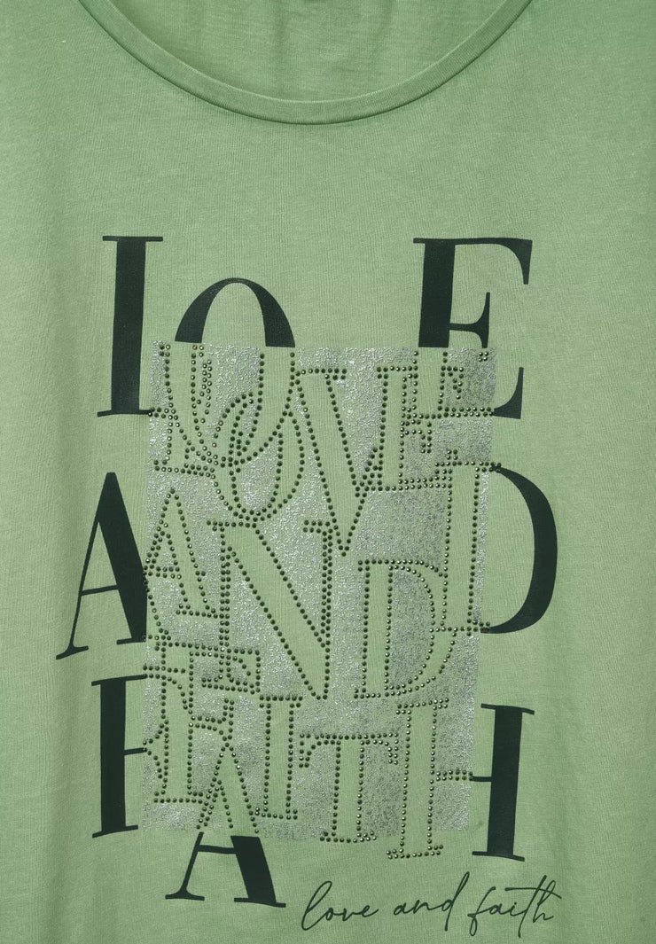 Street One - Grön t-shirt Love and Faith