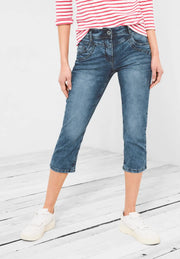 Cecil - Scarlett blå 3/4 jeans