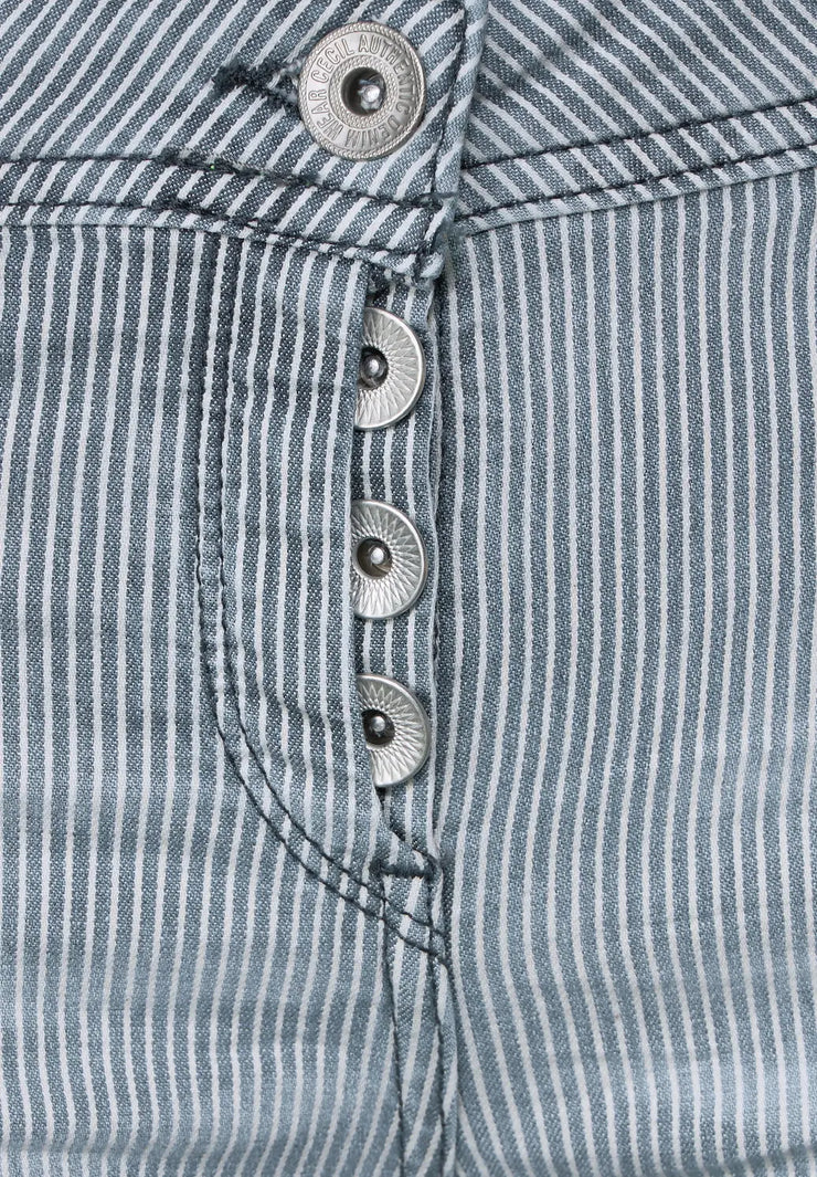 Cecil - Scarlett randiga 3/4 jeans