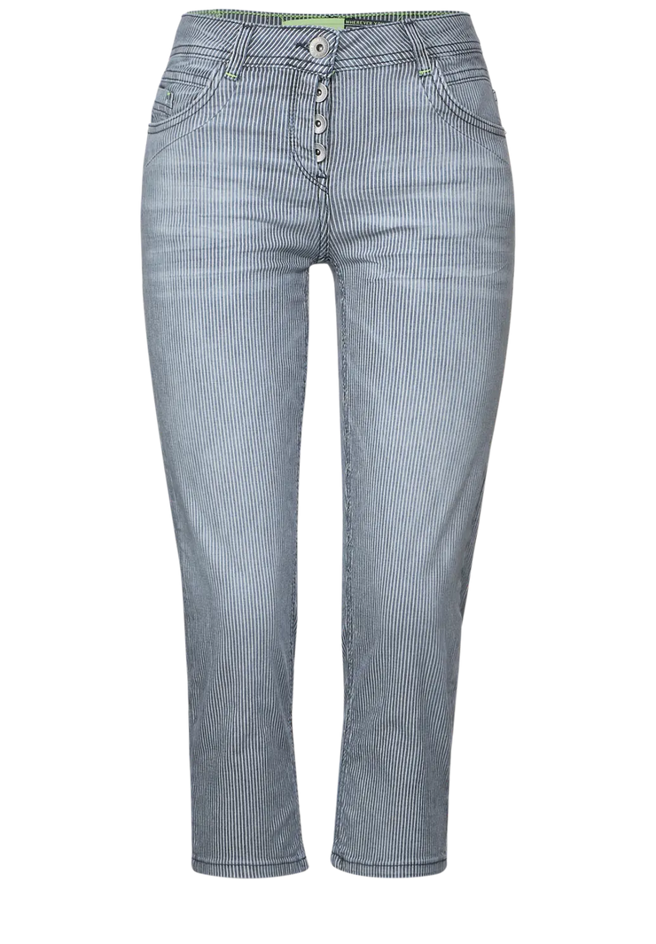 Cecil - Scarlett randiga 3/4 jeans