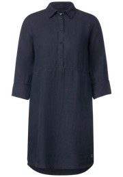 Cecil - Mörkblå skjortklänning i linne