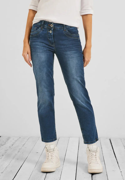 Cecil - Scarlett mellanblå korta 7/8 jeans
