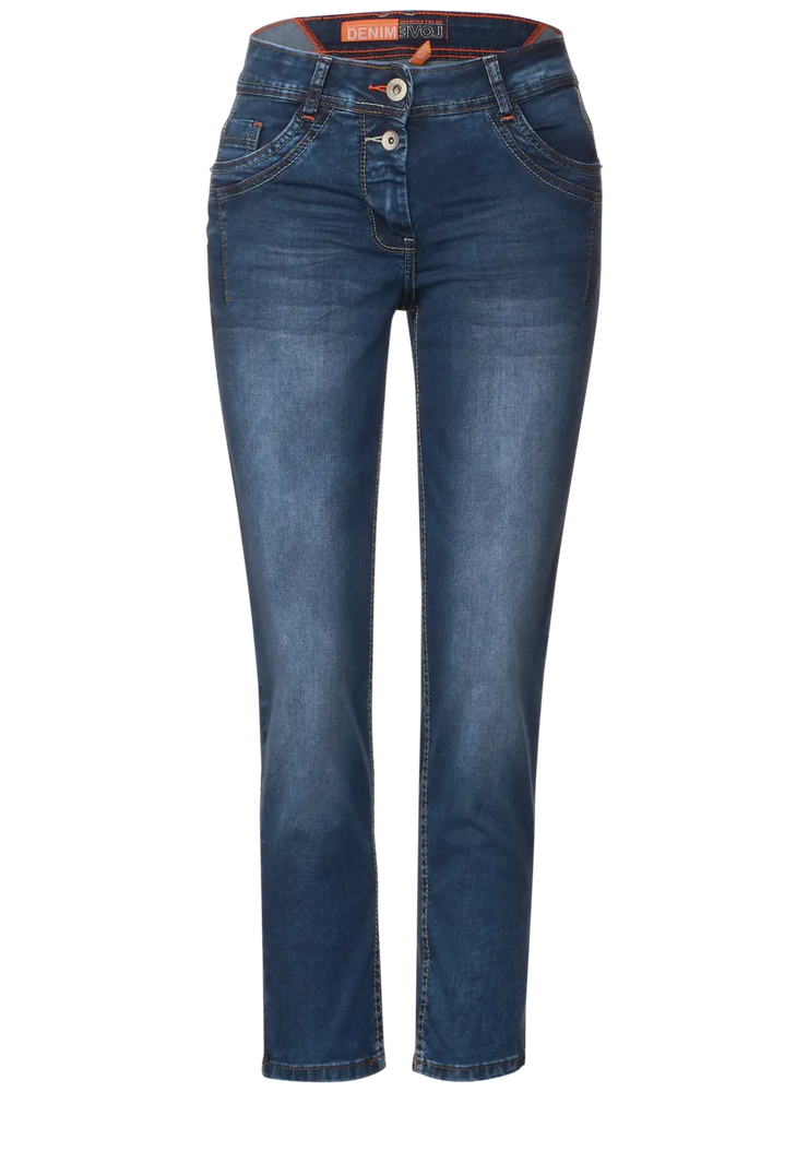 Cecil - Scarlett mellanblå korta 7/8 jeans