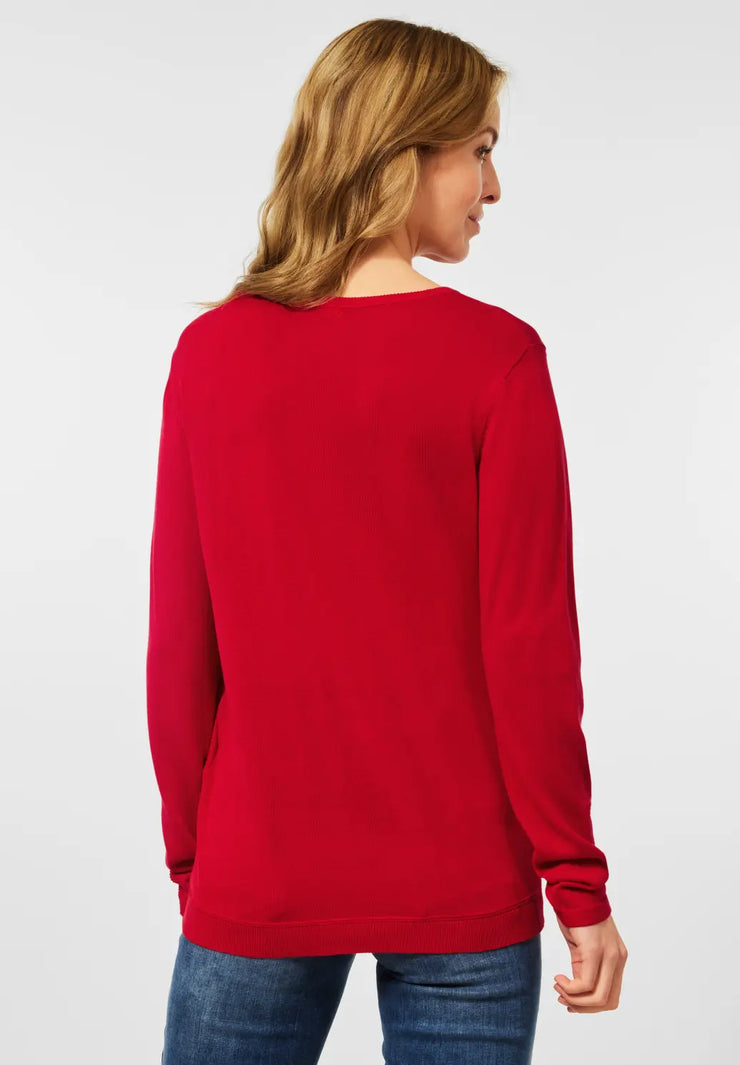 Cecil - Röd finstickad tröja