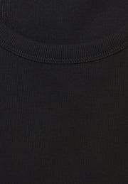 Street One - Svart ribbat linne i bomull