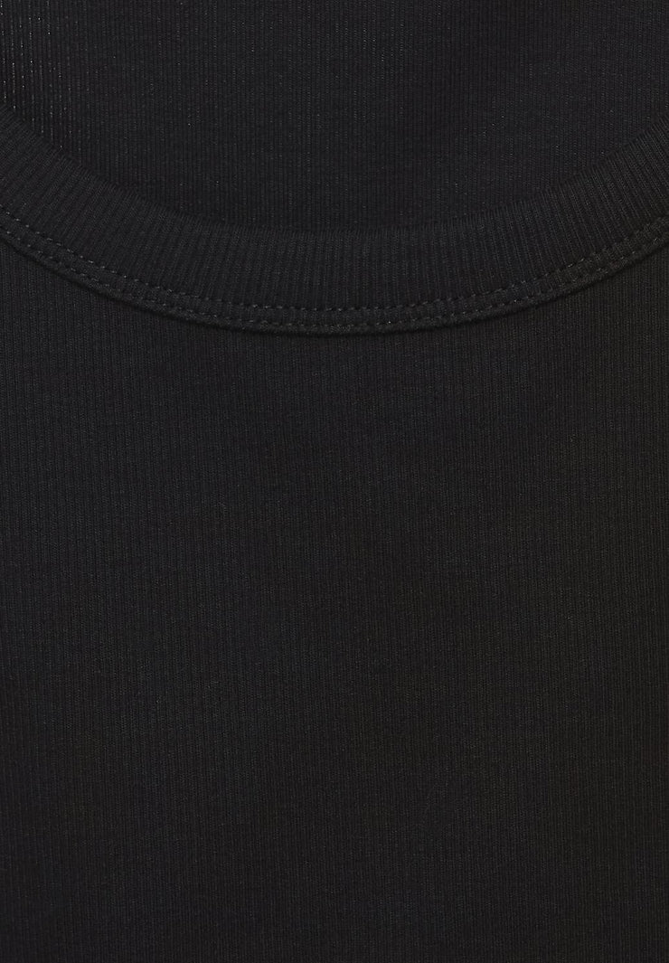 Street One - Svart ribbat linne i bomull