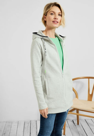 Cecil - Off white lång sweatshirtjacka